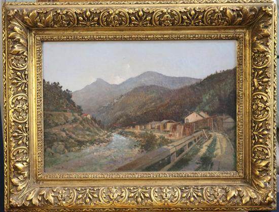 Australian Colonial School; M. Jullien (c.1900) Gold mine workings, 9.5 x 13.5in.